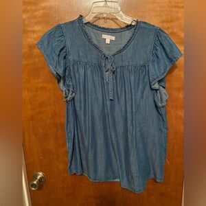 Plus Size Lightweight Denim Top